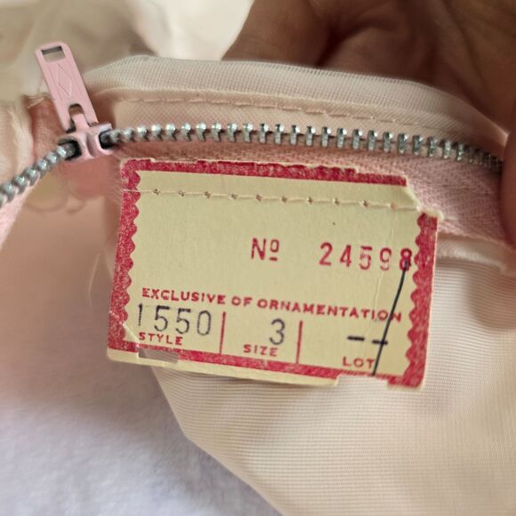 VTG 80s Pink Floral Ribbon Overlay Gown Rosette Waist Formal Dress Coquette Hoco - Picture 9 of 9